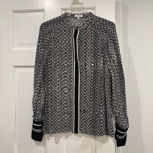 Reiss black and white blouse